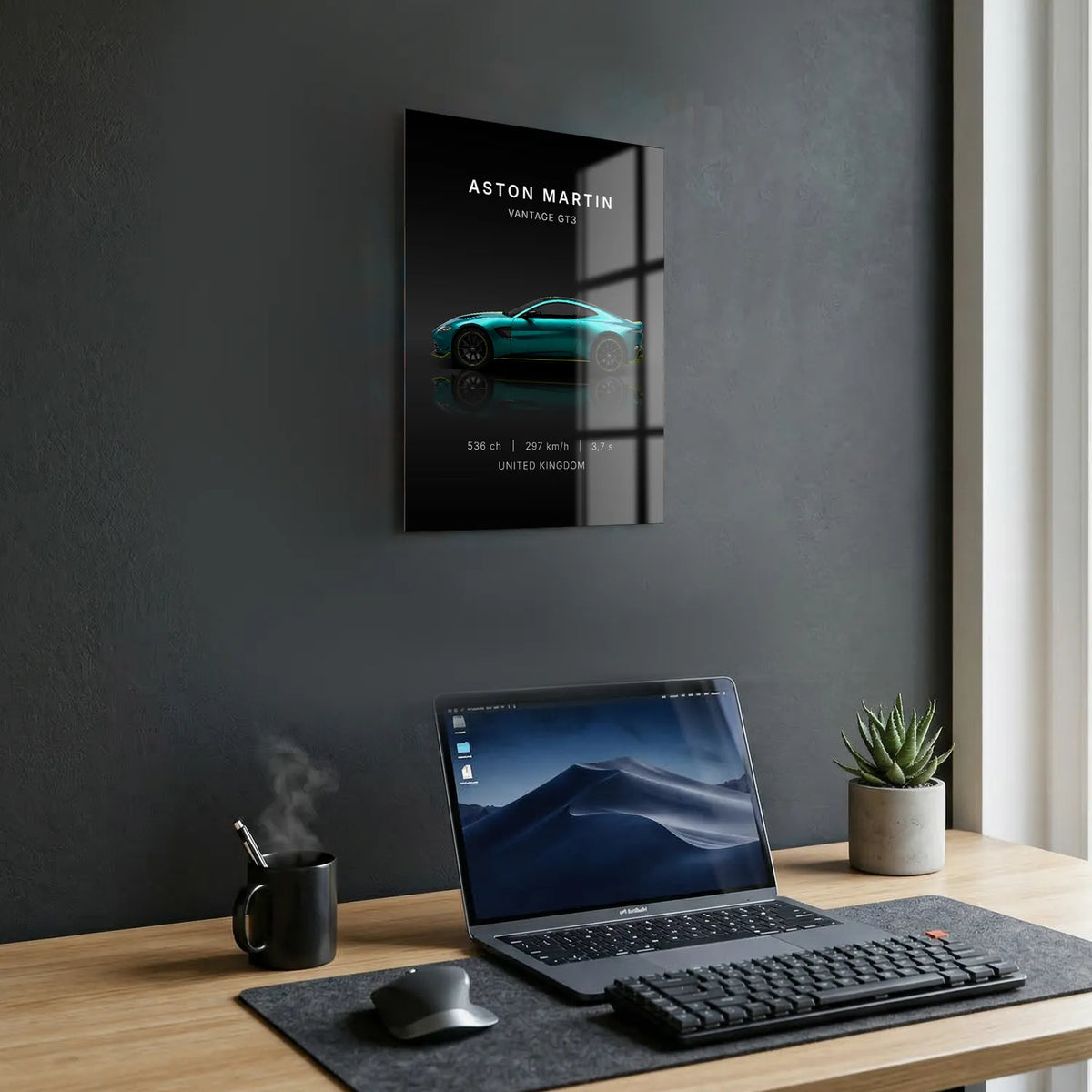 Tableau Aston Martin Vantage — Performances | en Métal Format A3