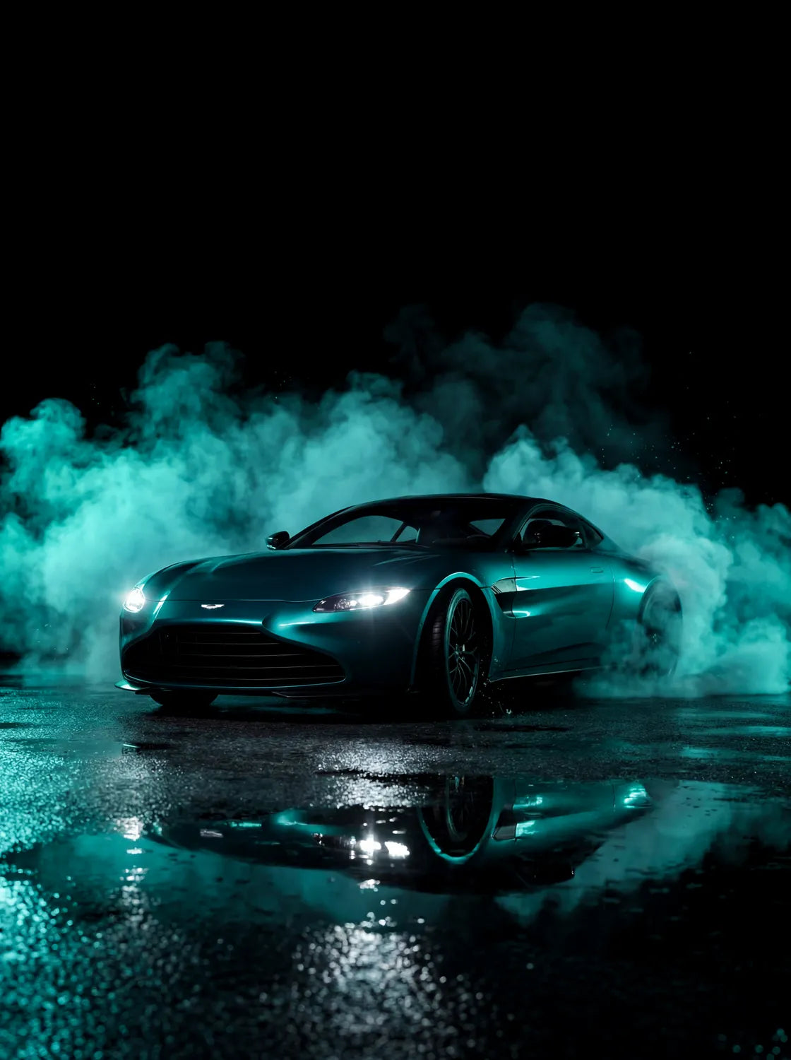 Tableau Aston Martin Vantage — Néon | en Métal Format A3