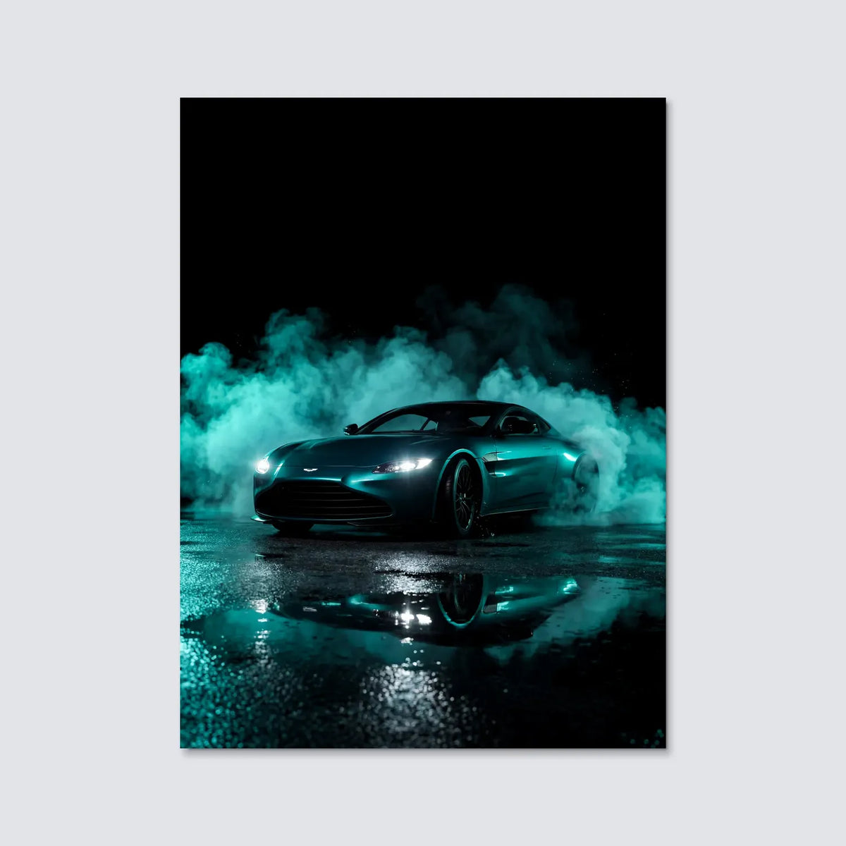 Tableau Aston Martin Vantage — Néon | en Métal Format A3