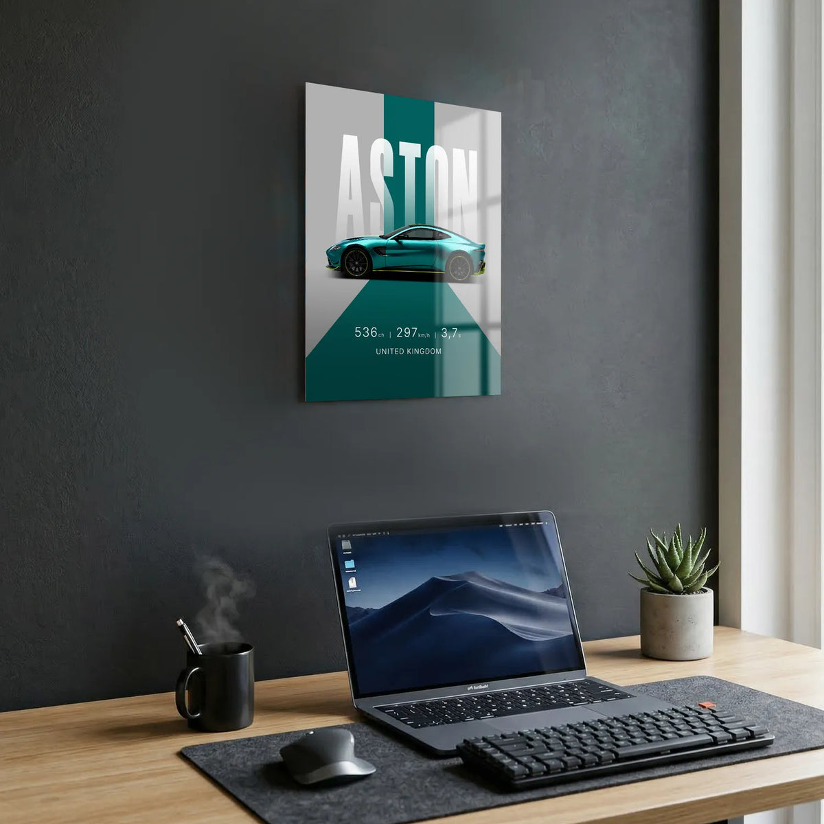 Tableau Aston Martin Vantage — Studio | en Métal Format A3