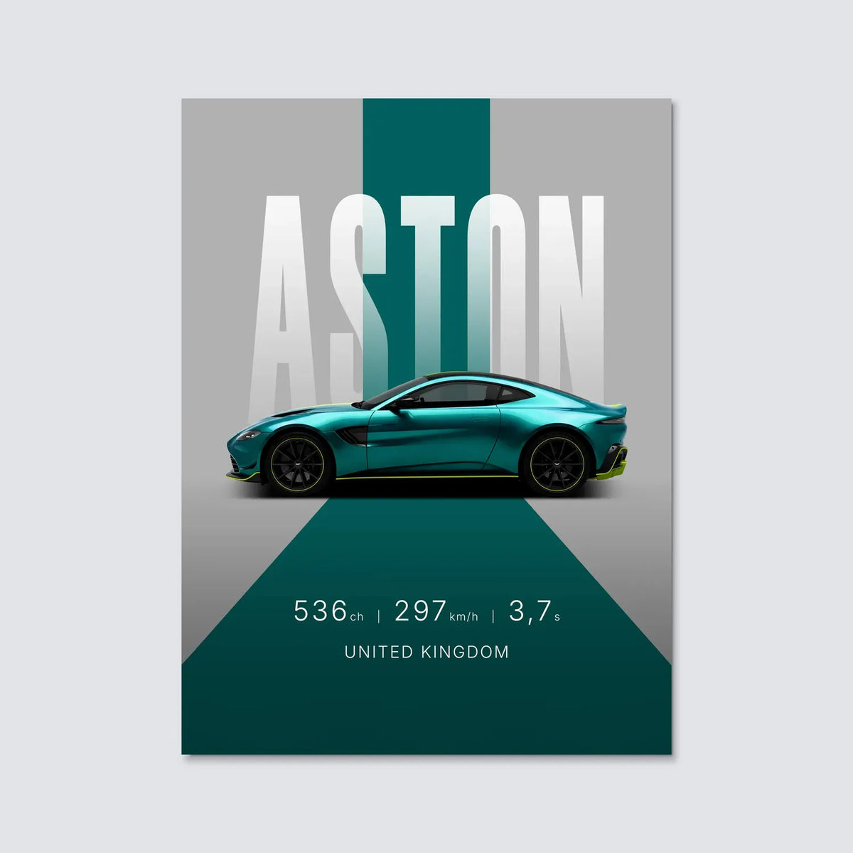 Tableau Aston Martin Vantage — Studio | en Métal Format A3
