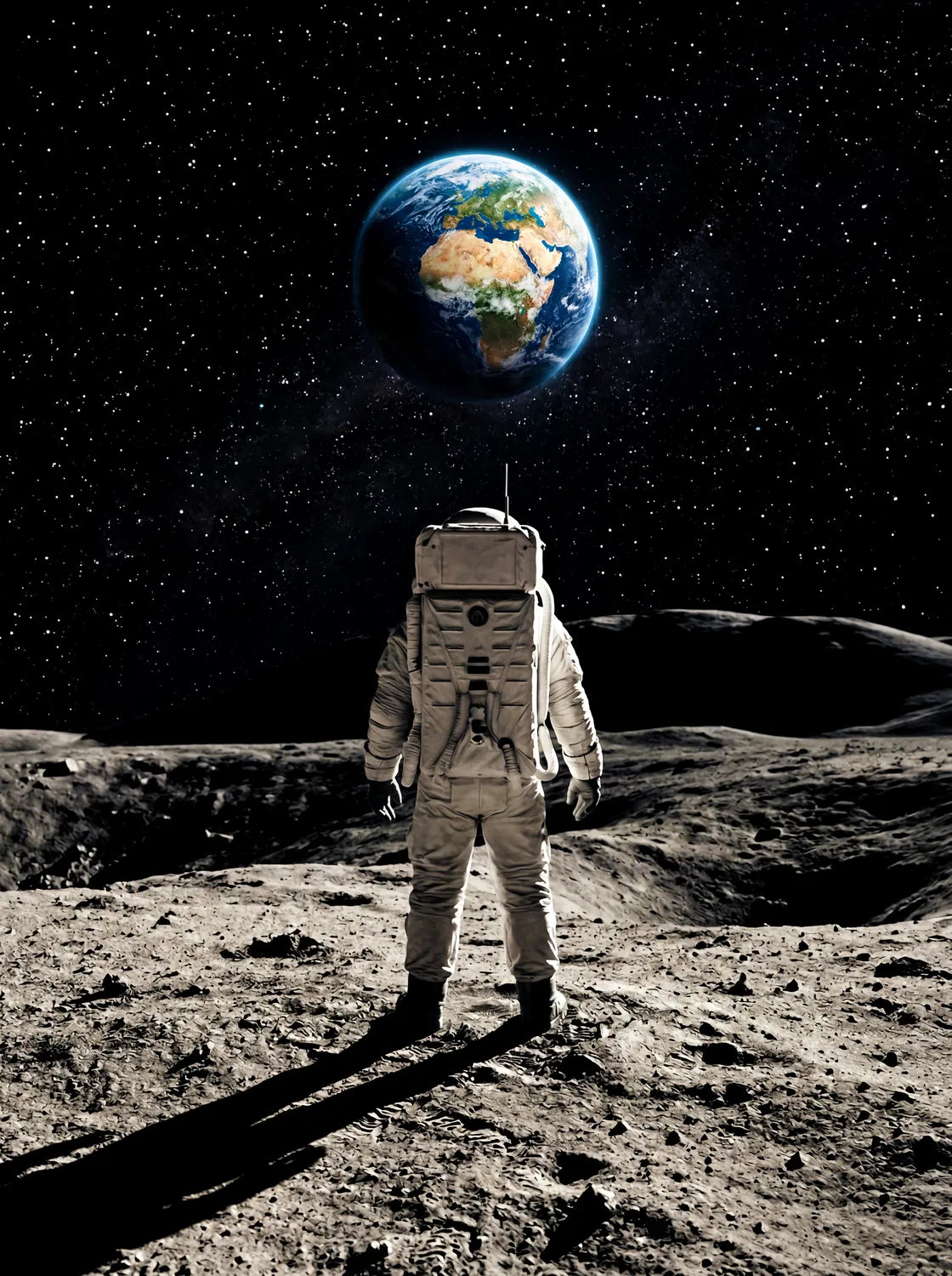 Tableau Astronaute sur La Lune | en Métal Format A3