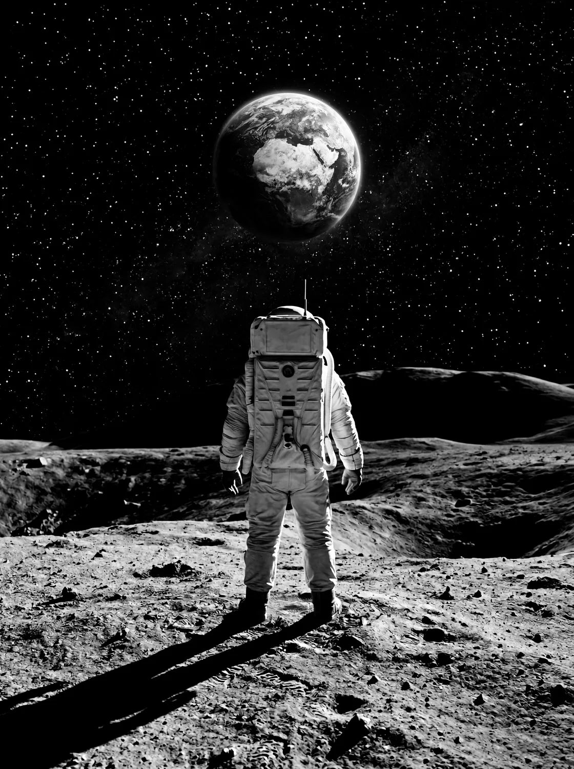 Tableau Astronaute sur La Lune | en Métal Format A3