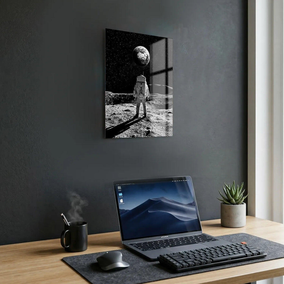Tableau Astronaute sur La Lune | en Métal Format A3