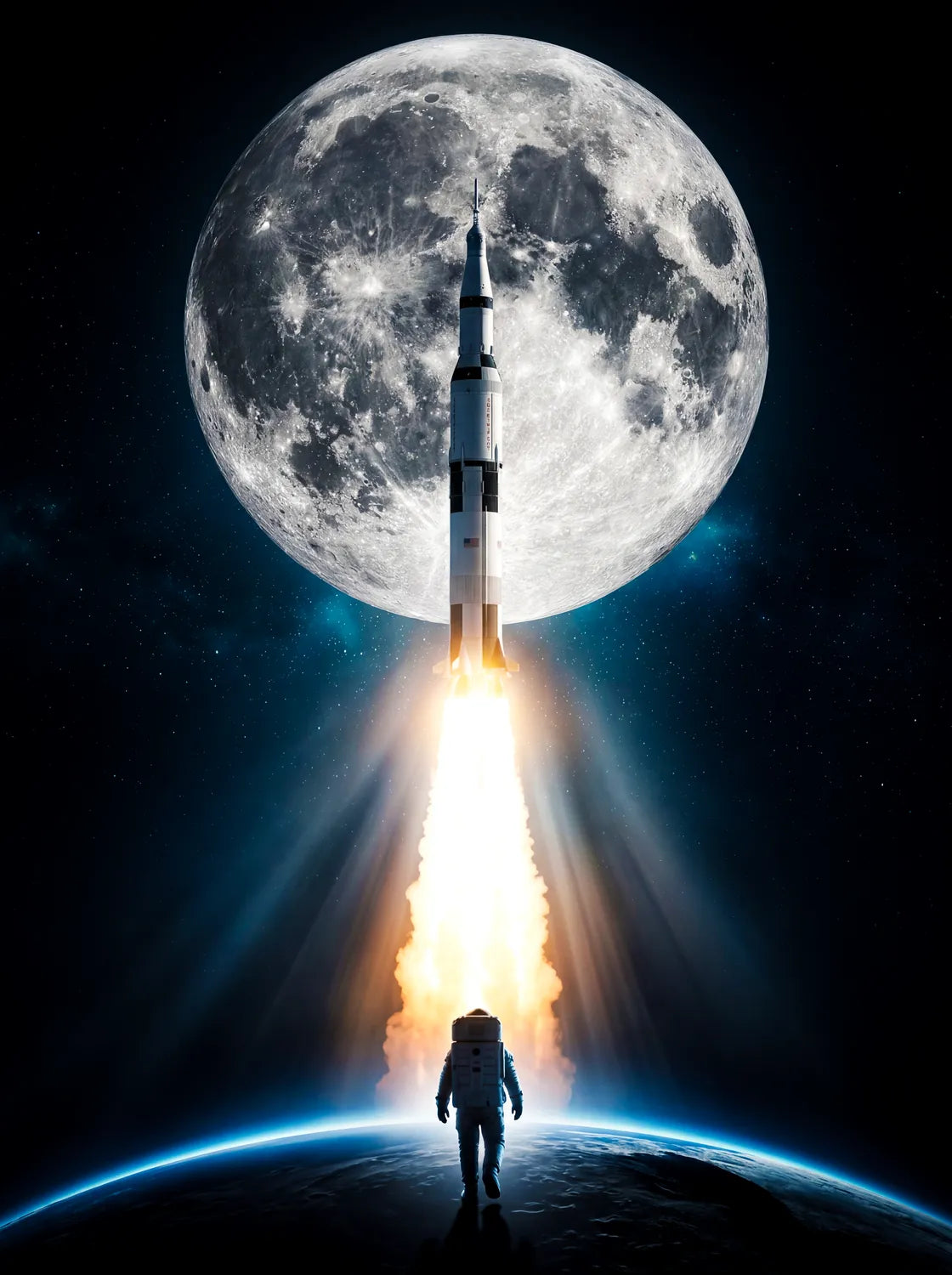 Tableau Fusée au décollage | en Métal Format A3