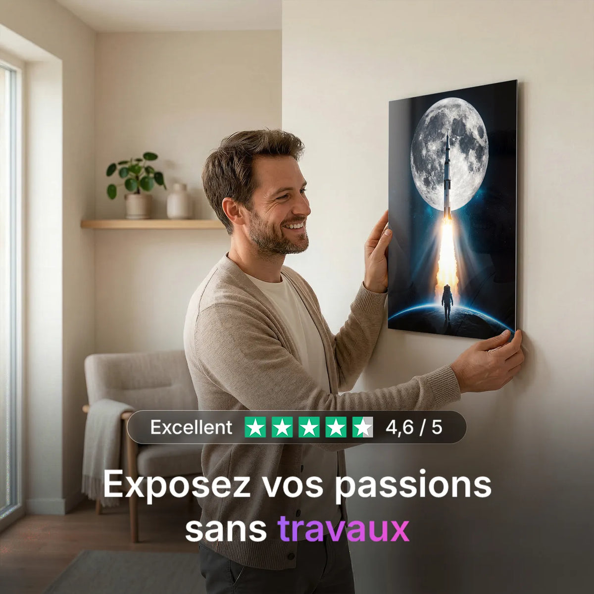 Tableau Fusée au décollage | en Métal Format A3