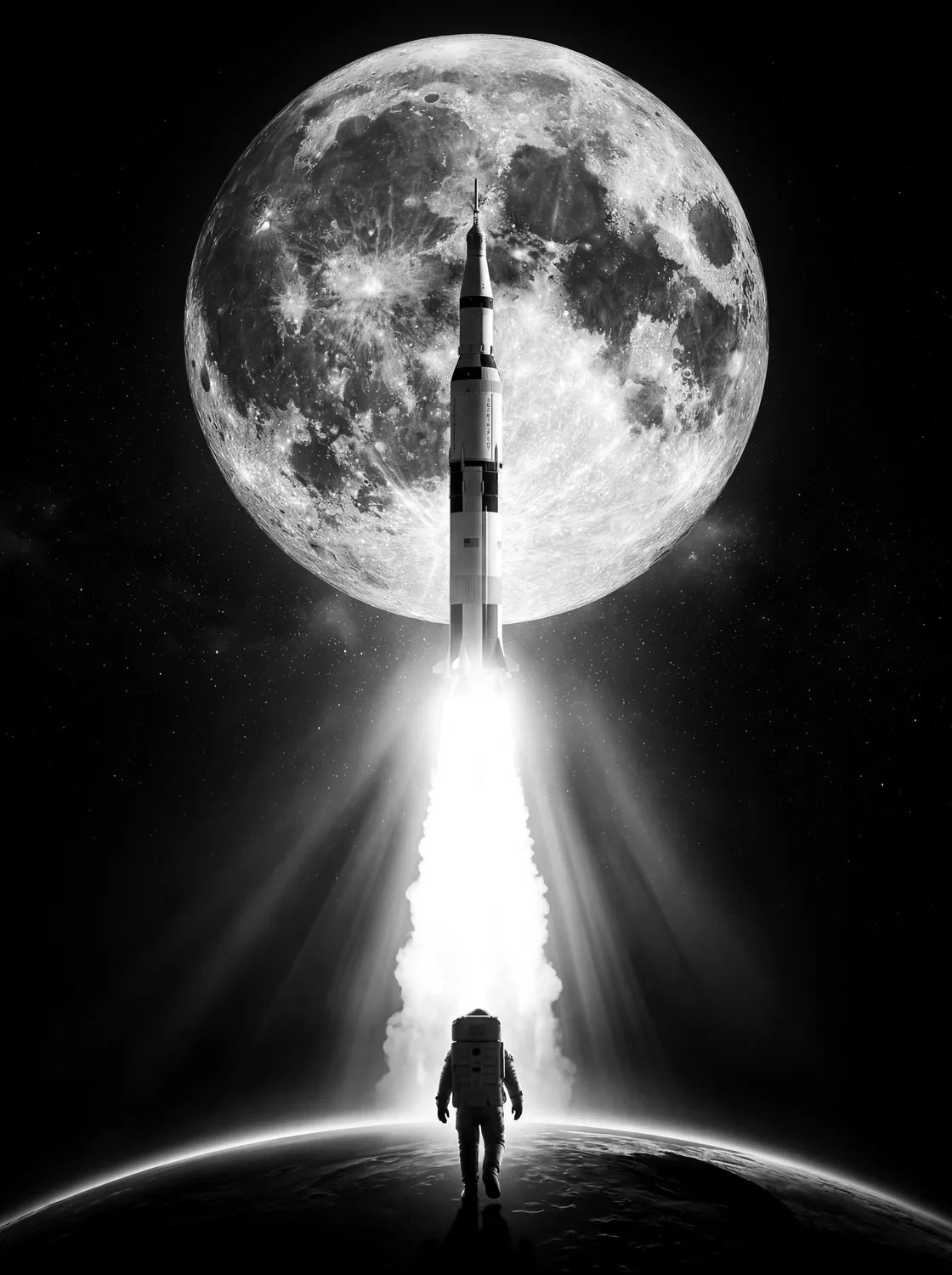 Tableau Fusée au décollage | en Métal Format A3