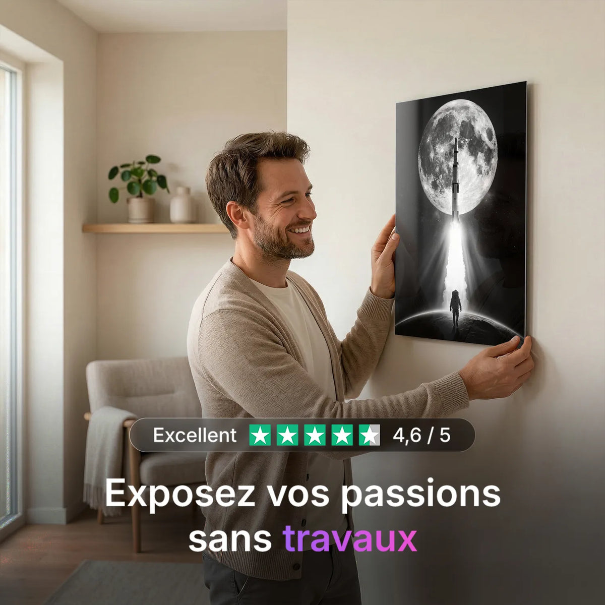 Tableau Fusée au décollage | en Métal Format A3