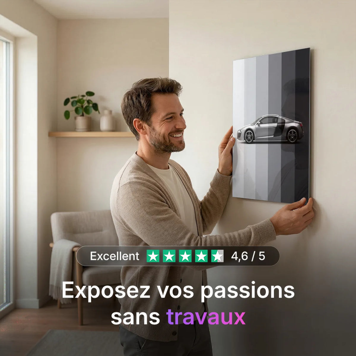 Tableau Audi R8 V10 — Dégradé | en Métal Format A3