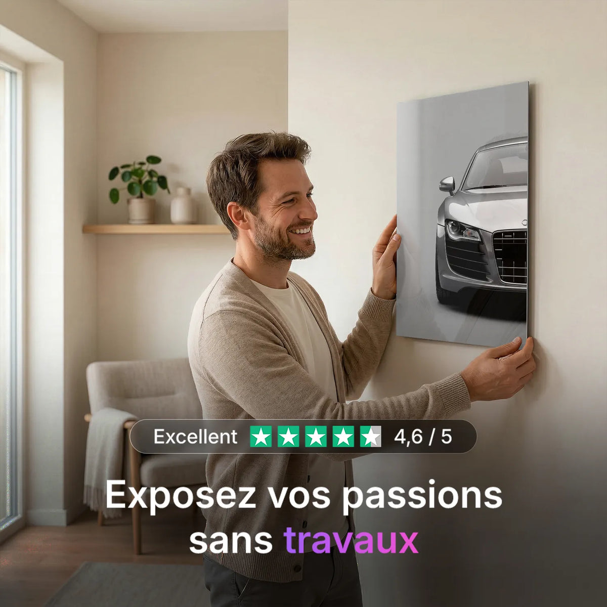 Tableau Audi R8 V10 — Signature | en Métal Format A3