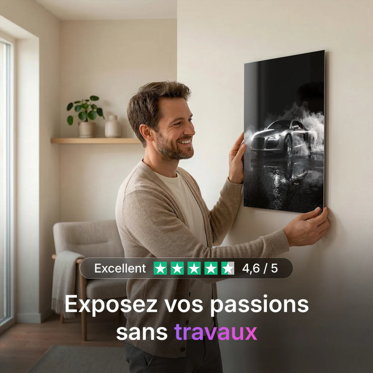 Tableau Audi R8 V10 — Néon | en Métal Format A3