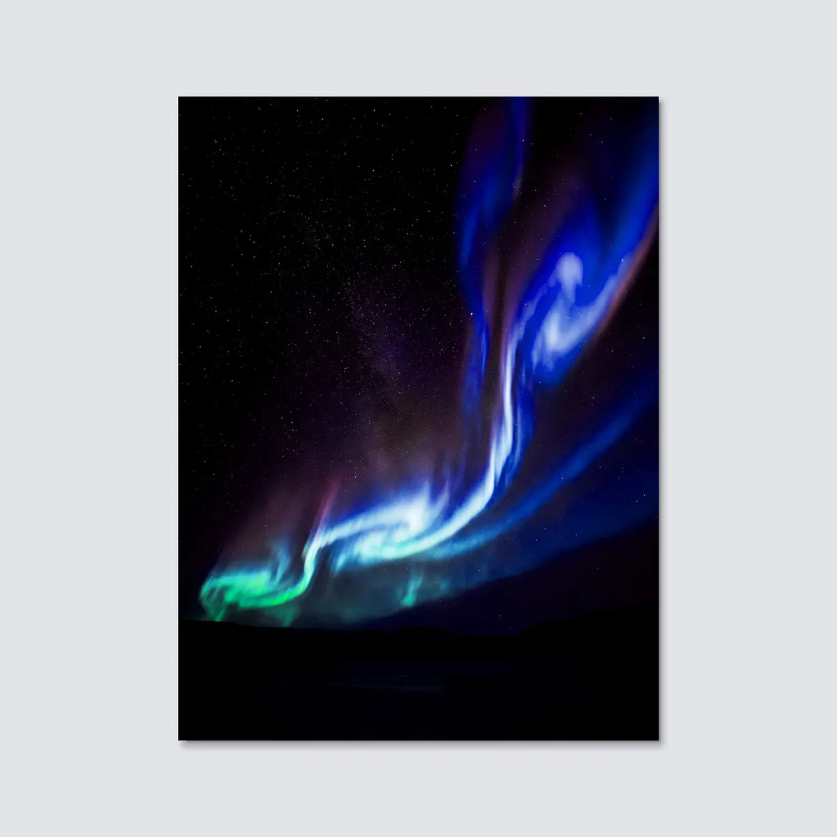 Tableau Aurore boréale bleue | en Métal Format A3