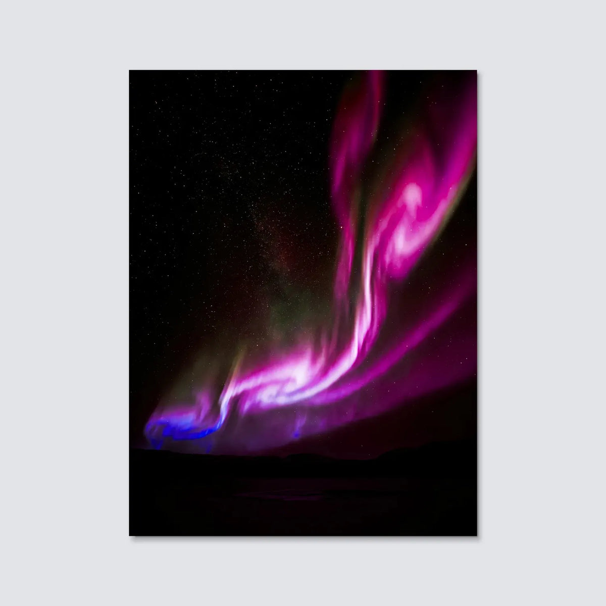 Tableau Aurore boréale rose | en Métal Format A3