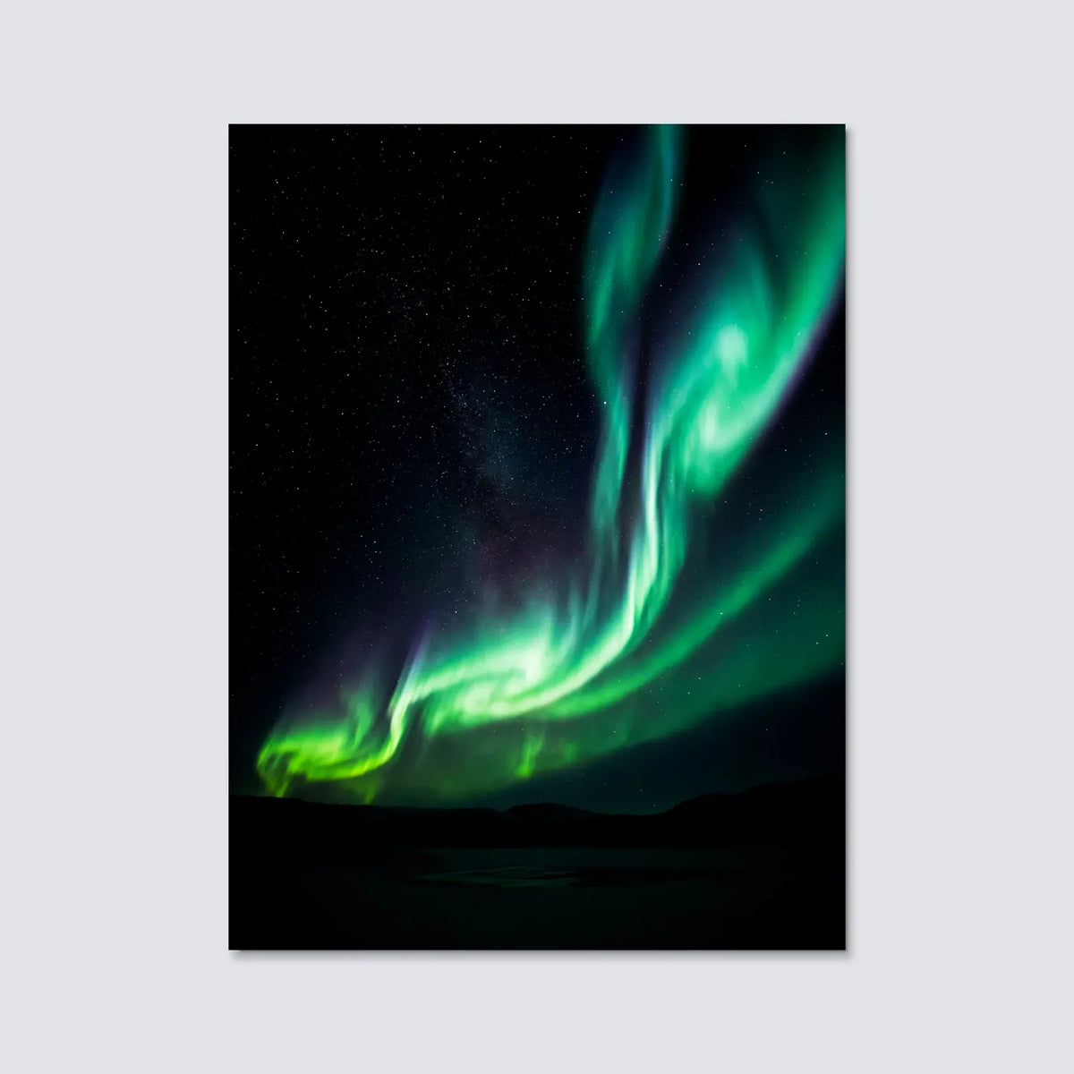 Tableau Aurore boréale verte | en Métal Format A3
