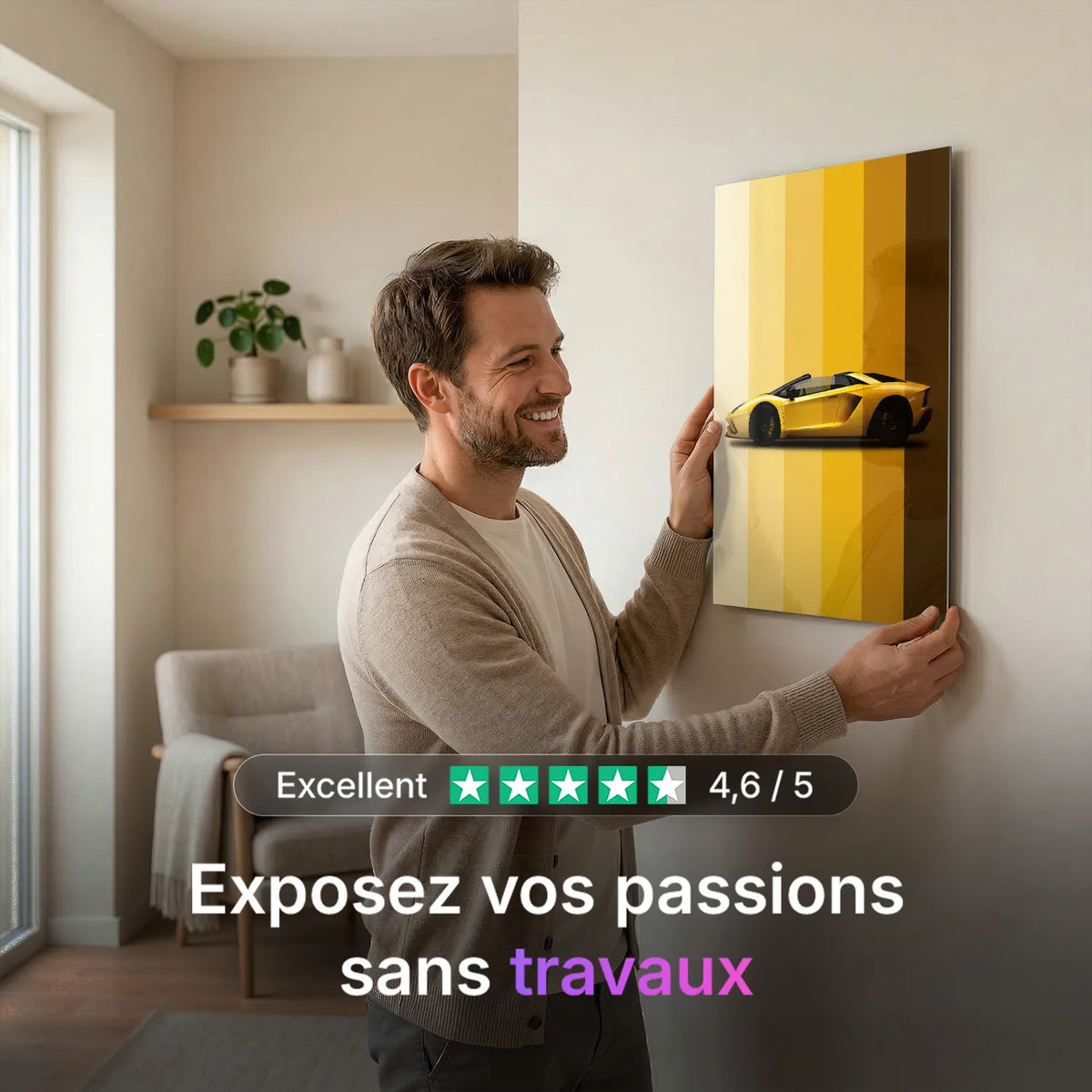 Tableau Lamborghini Aventador S Roadster — Dégradé | en Métal Format A3