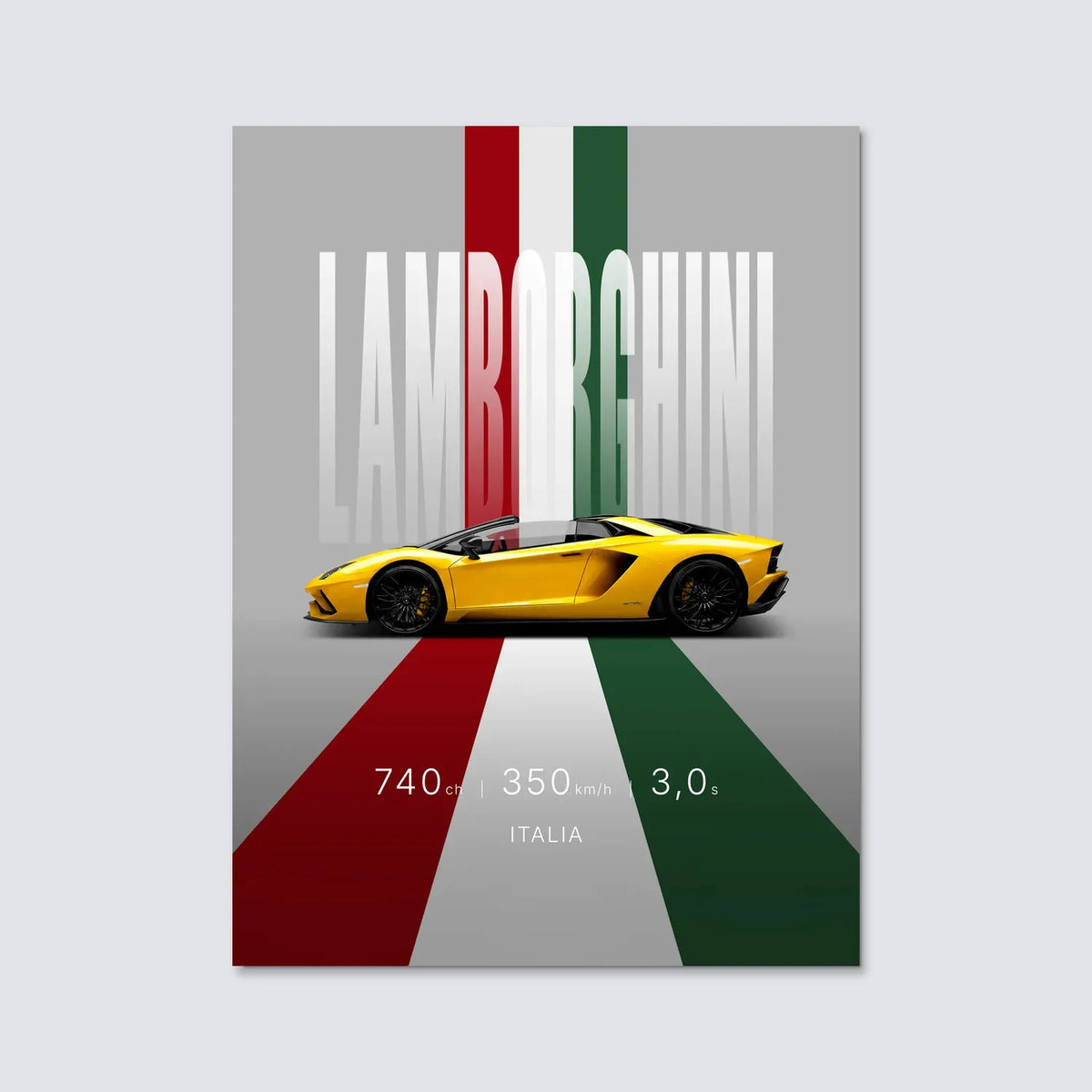 Tableau Lamborghini Aventador S Roadster — Studio | en Métal Format A3