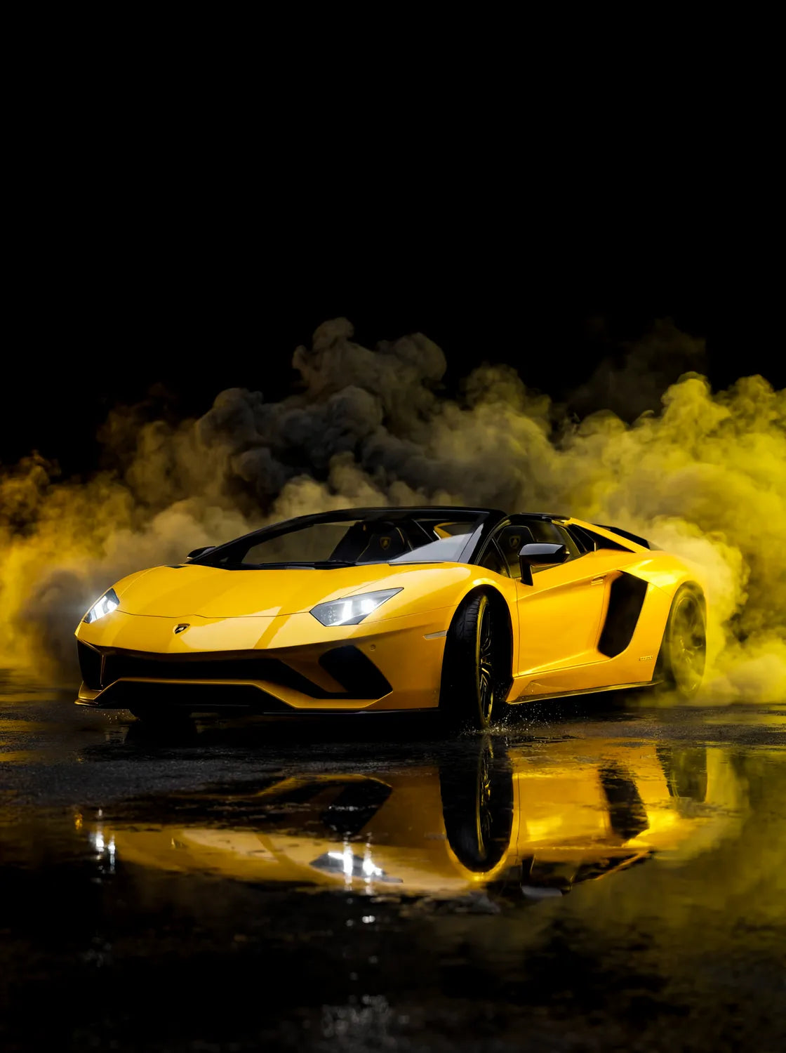 Tableau Lamborghini Aventador S Roadster — Néon | en Métal Format A3