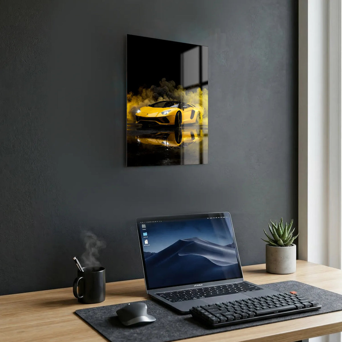 Tableau Lamborghini Aventador S Roadster — Néon | en Métal Format A3