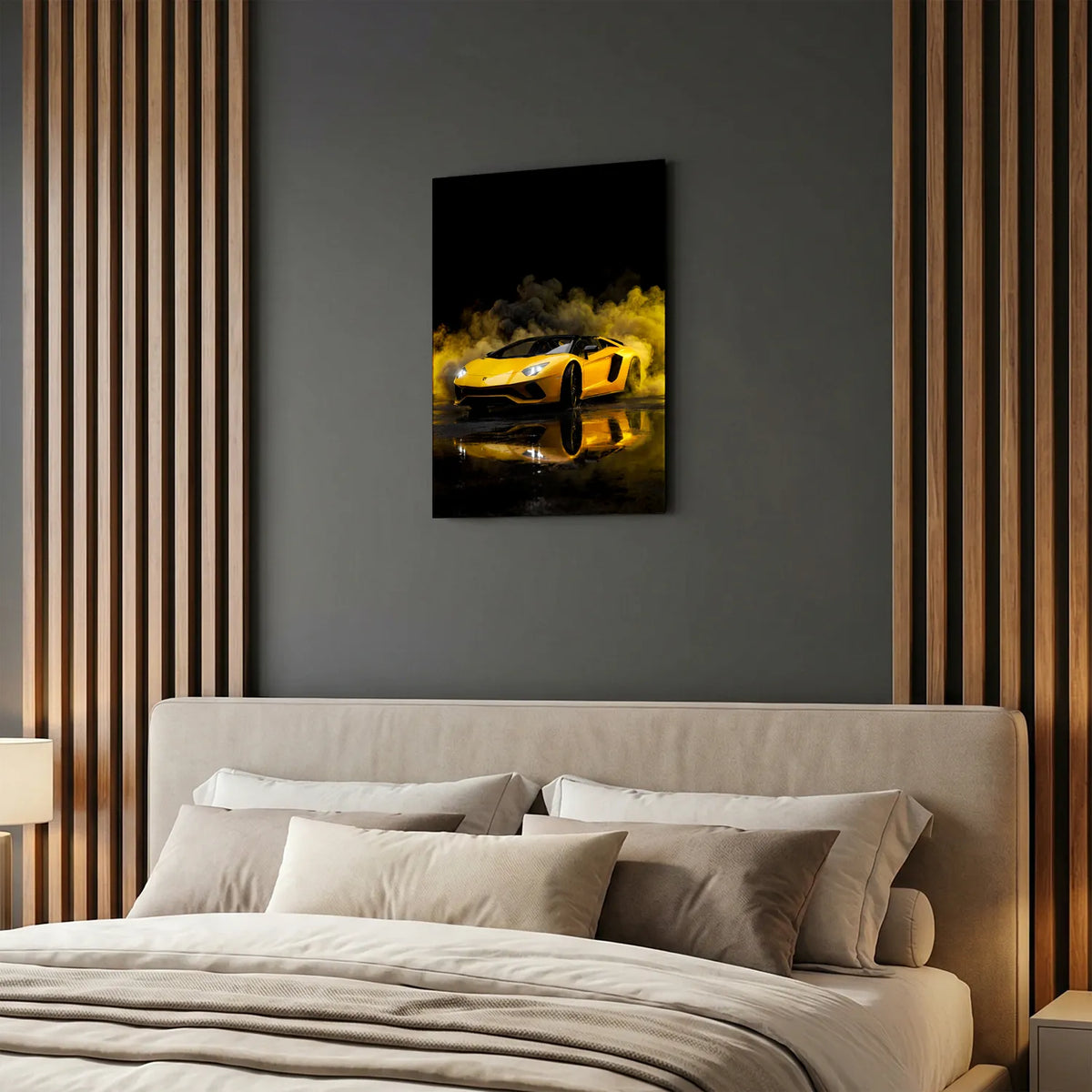 Tableau Lamborghini Aventador S Roadster — Néon | en Métal Format A3