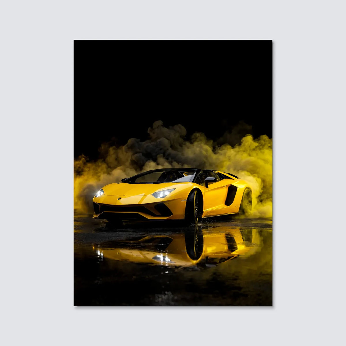 Tableau Lamborghini Aventador S Roadster — Néon | en Métal Format A3