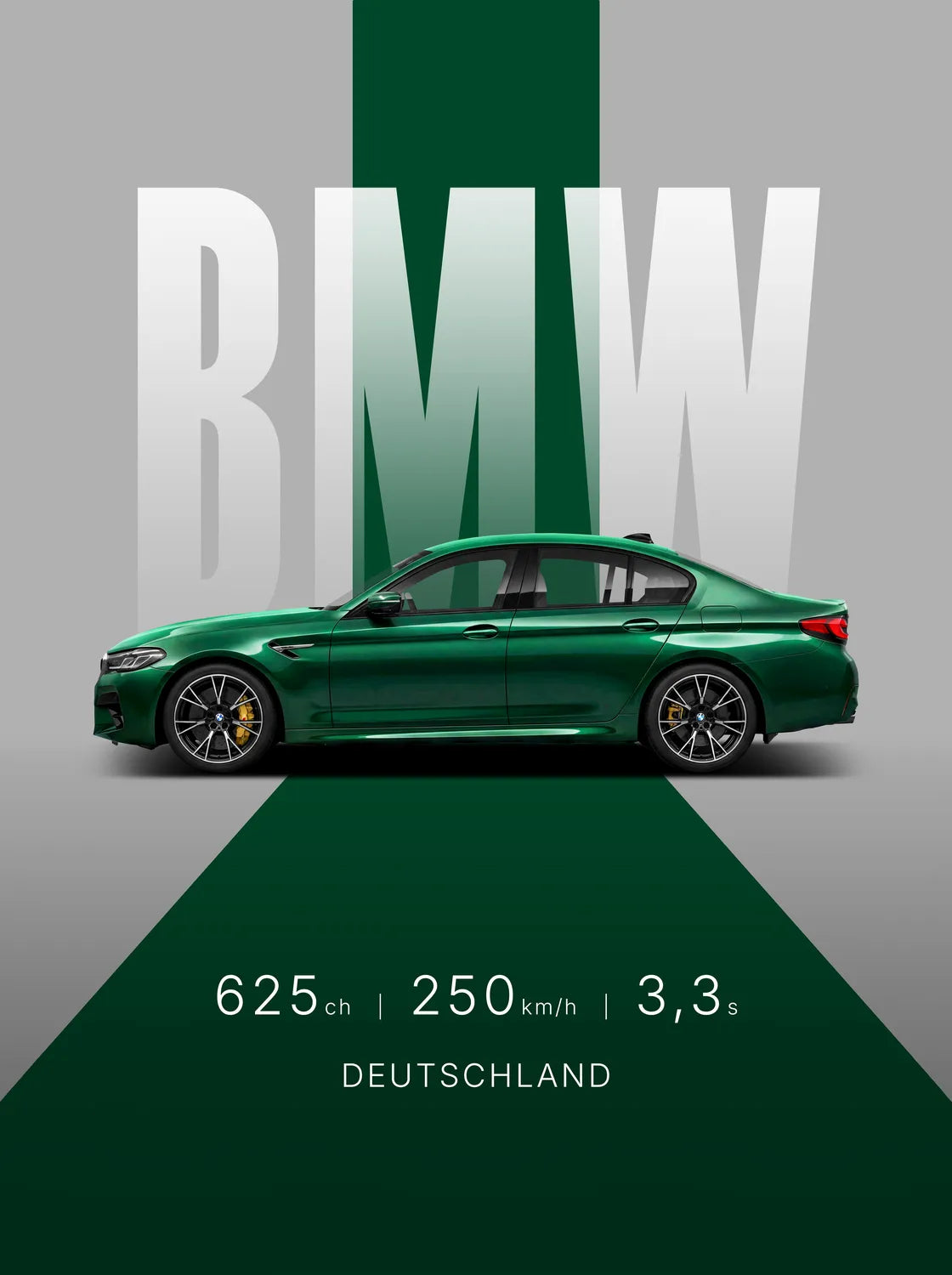 Tableau BMW M5 Competition — Studio | en Métal Format A3