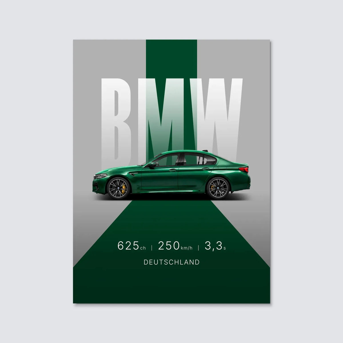 Tableau BMW M5 Competition — Studio | en Métal Format A3