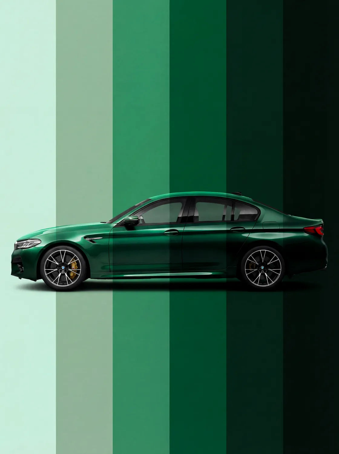 Tableau BMW M5 Competition — Dégradé | en Métal Format A3