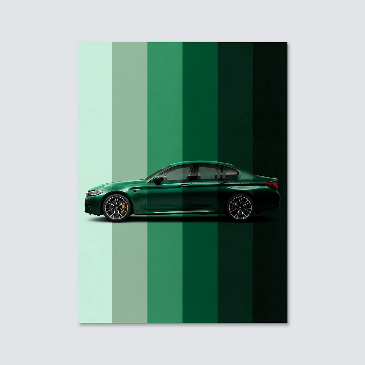 Tableau BMW M5 Competition — Dégradé | en Métal Format A3