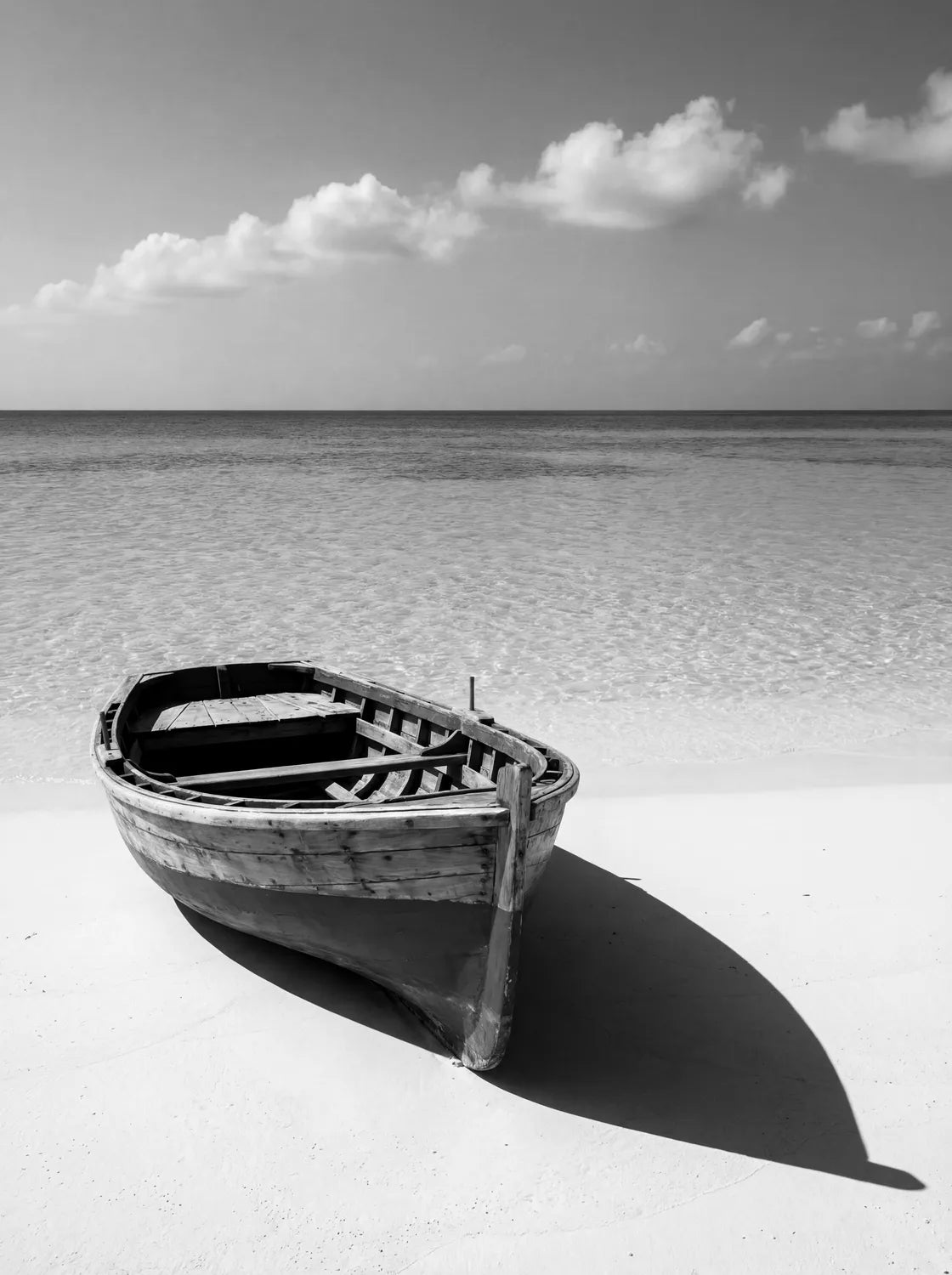 Tableau Barque échouée N&B | en Métal Format A3