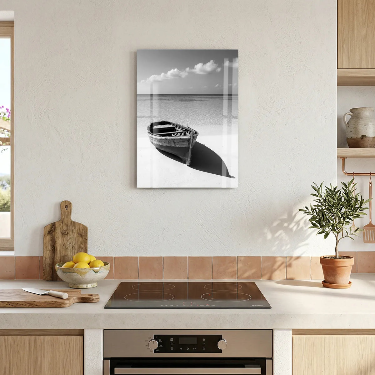 Tableau Barque échouée N&B | en Métal Format A3
