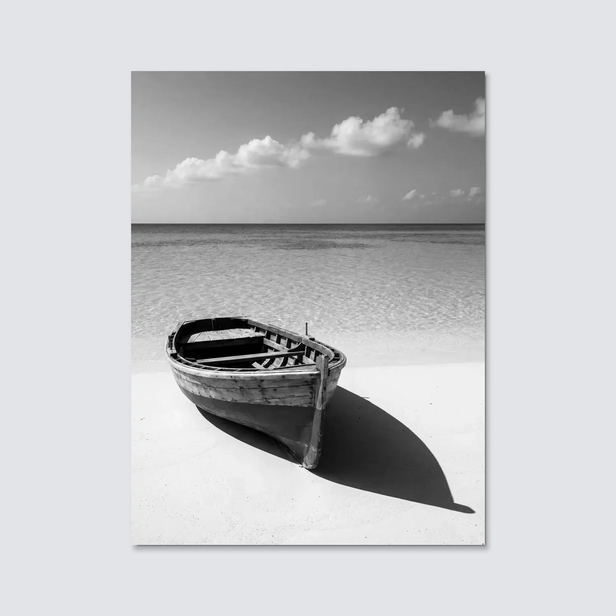 Tableau Barque échouée N&B | en Métal Format A3