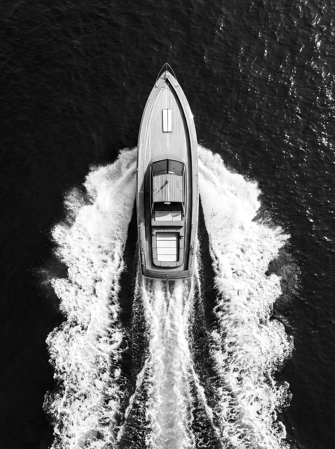 Tableau Balade en Bateau N&B | en Métal Format A3