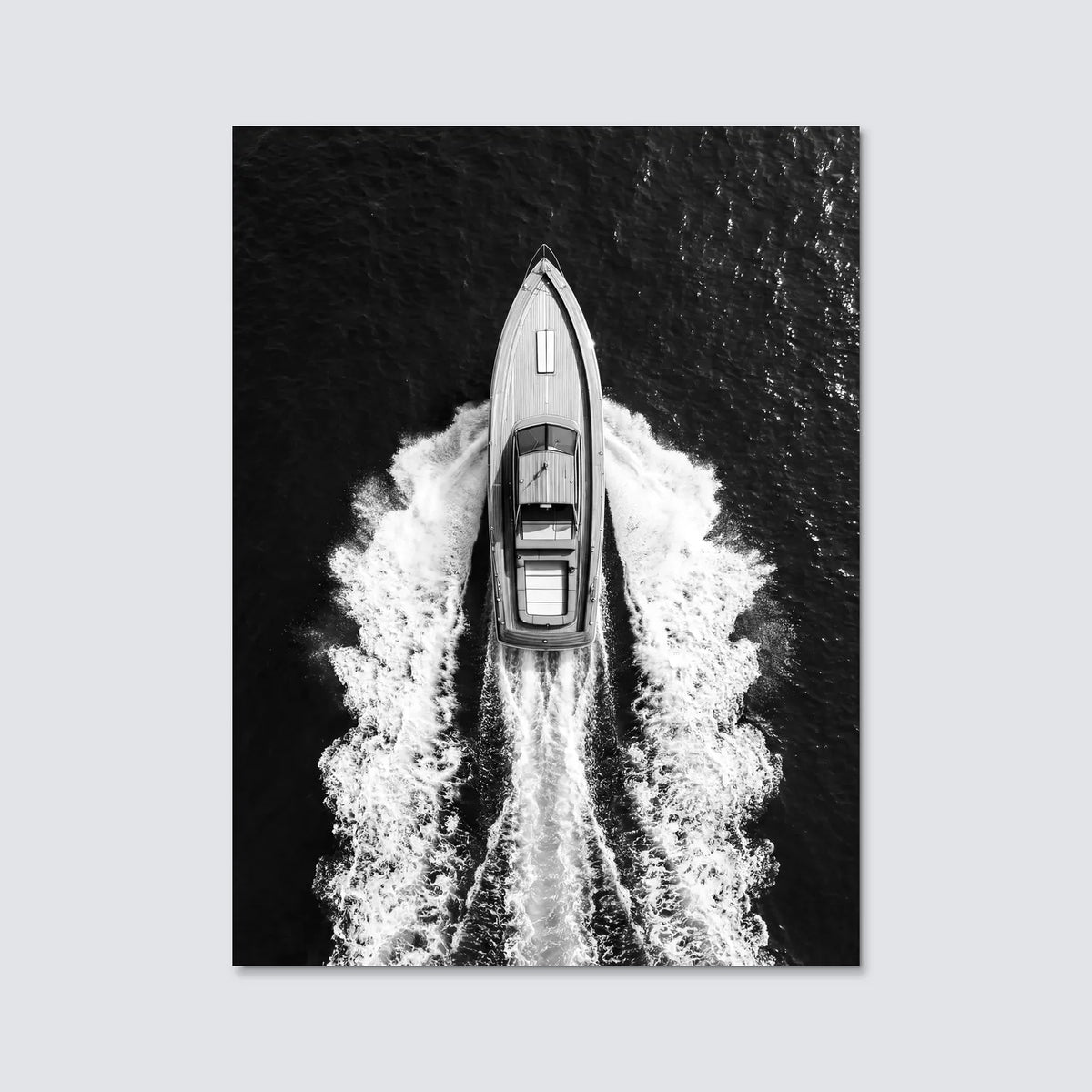 Tableau Balade en Bateau N&B | en Métal Format A3