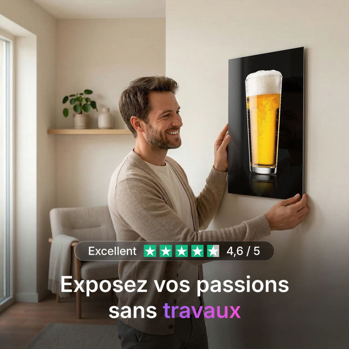 Tableau Bière Blonde | en Métal Format A3