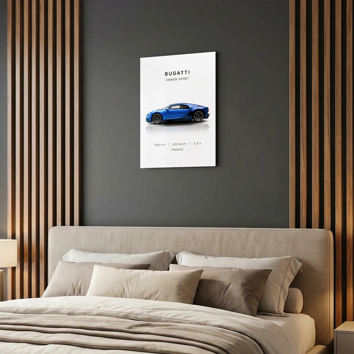Tableau Bugatti Chiron Sport — Performances | en Métal Format A3