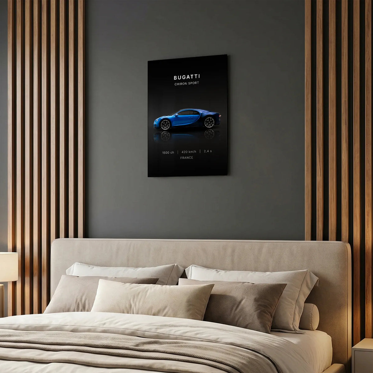 Tableau Bugatti Chiron Sport — Performances | en Métal Format A3