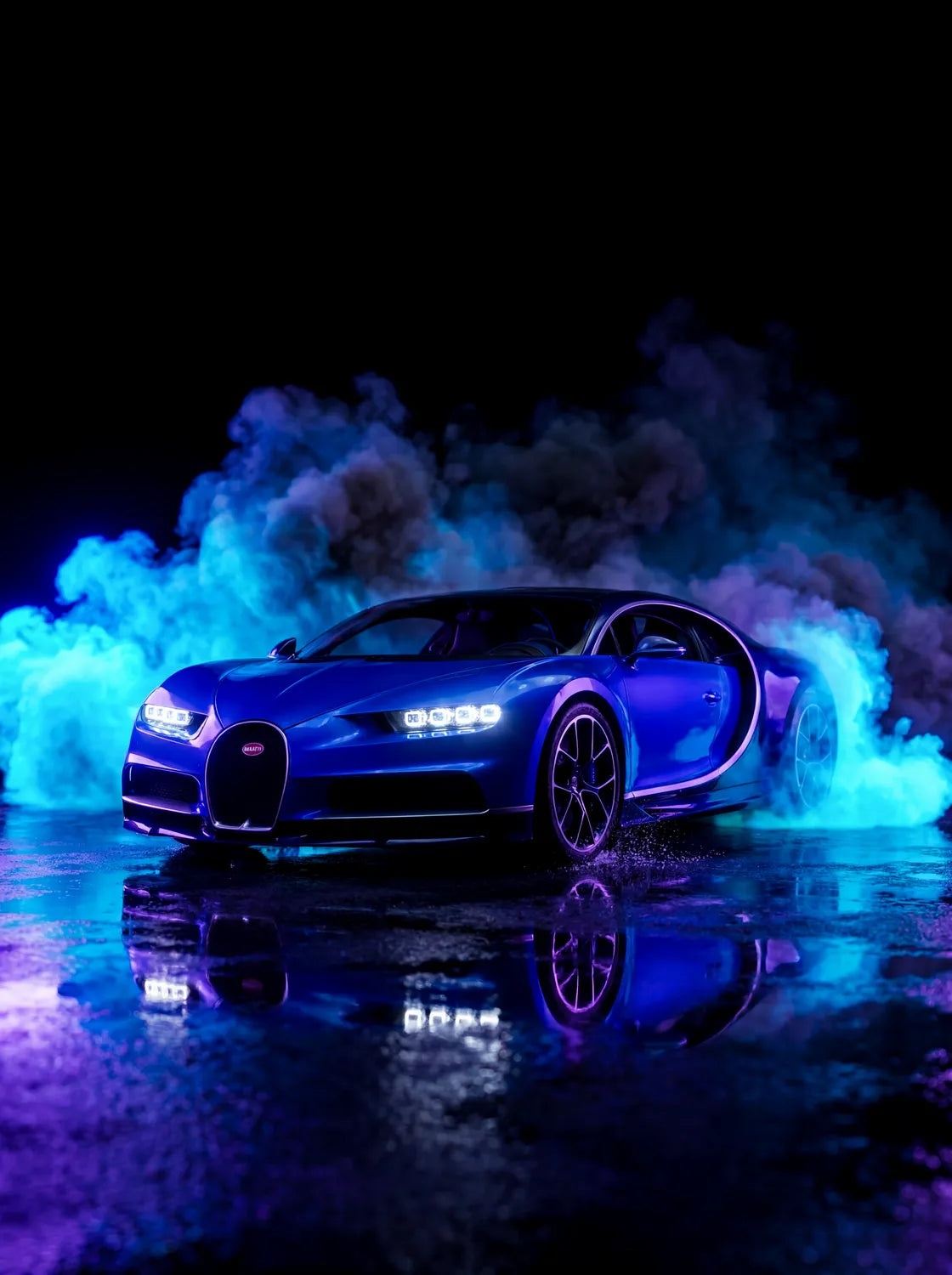 Tableau Bugatti Chiron Sport — Néon | en Métal Format A3