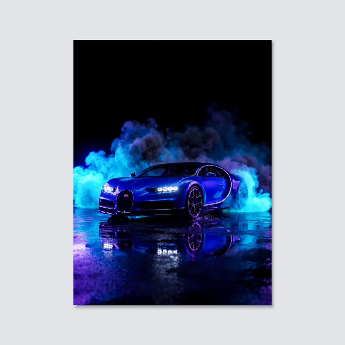 Tableau Bugatti Chiron Sport — Néon | en Métal Format A3