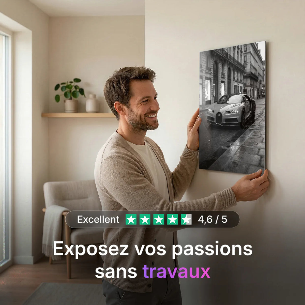 Tableau Bugatti Chiron Sport — Haussmannien | en Métal Format A3