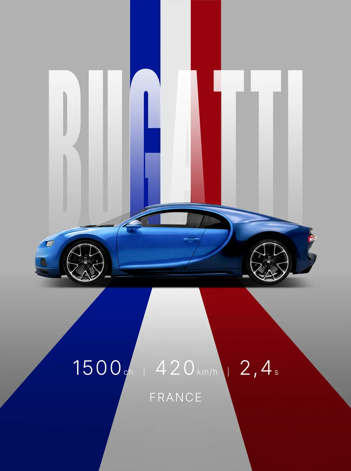 Tableau Bugatti Chiron Sport — Studio | en Métal Format A3