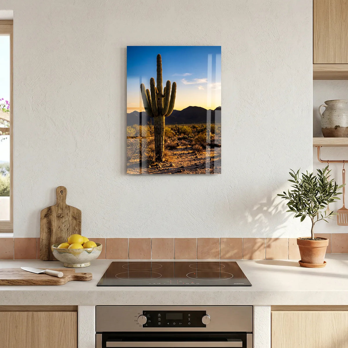 Tableau Cactus du désert | en Métal Format A3