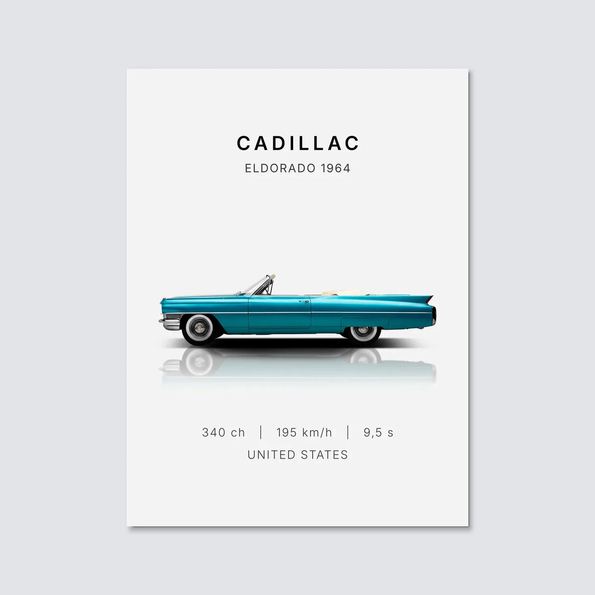 Tableau Cadillac Eldorado — Performances | en Métal Format A3