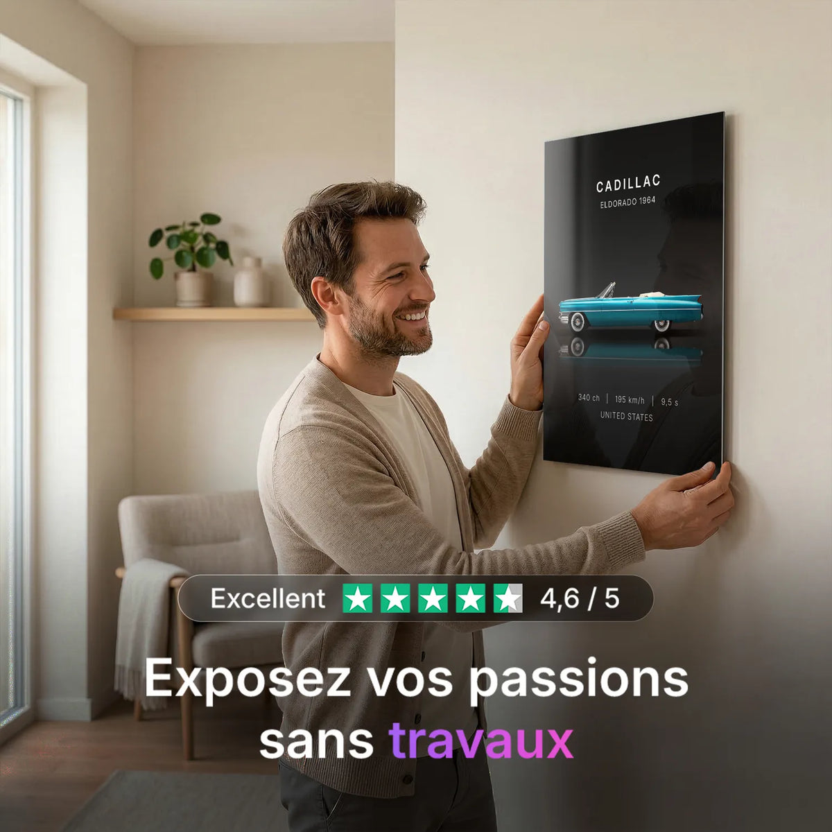 Tableau Cadillac Eldorado — Performances | en Métal Format A3