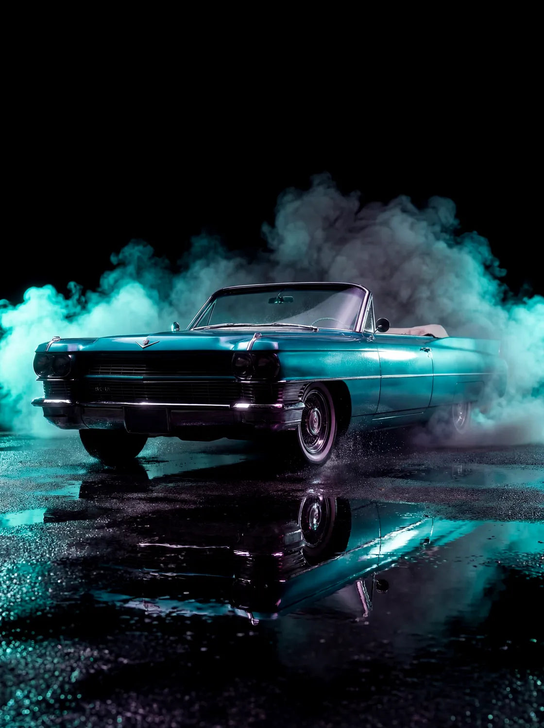 Tableau Cadillac Eldorado — Néon | en Métal Format A3