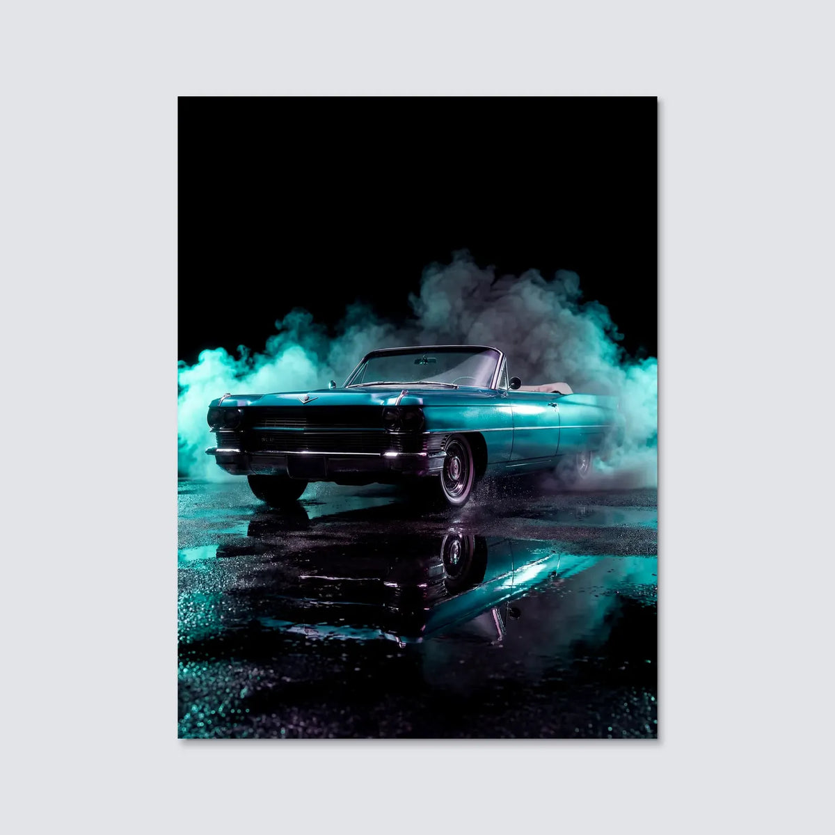 Tableau Cadillac Eldorado — Néon | en Métal Format A3