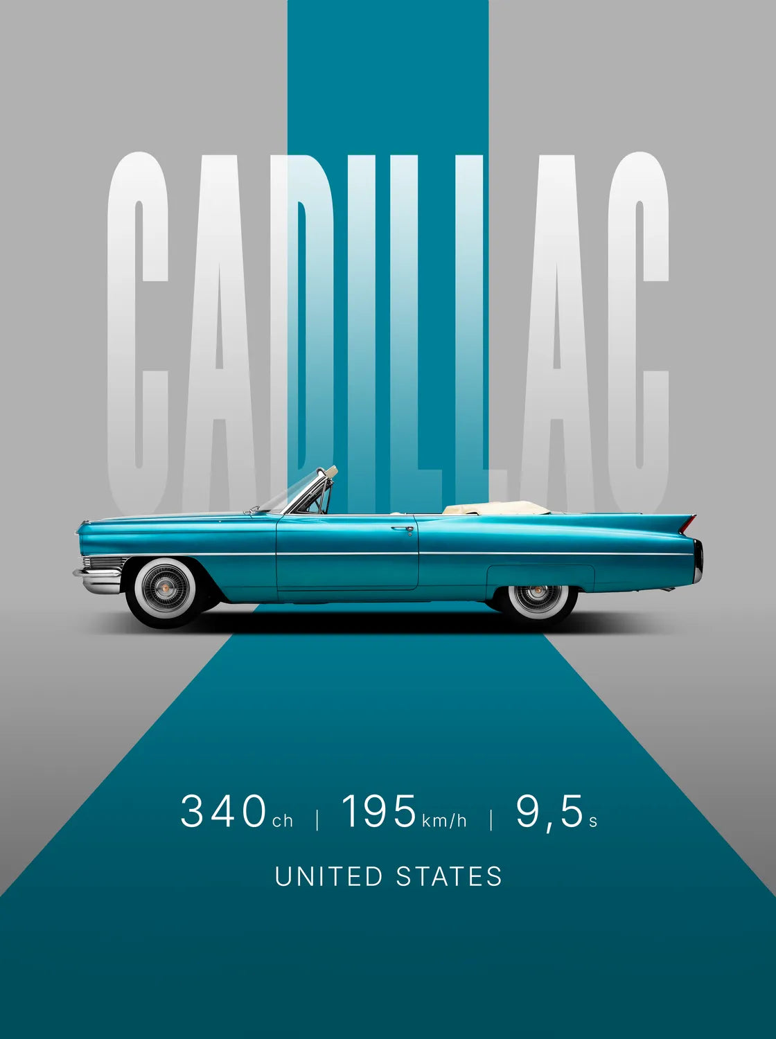 Tableau Cadillac Eldorado — Studio | en Métal Format A3