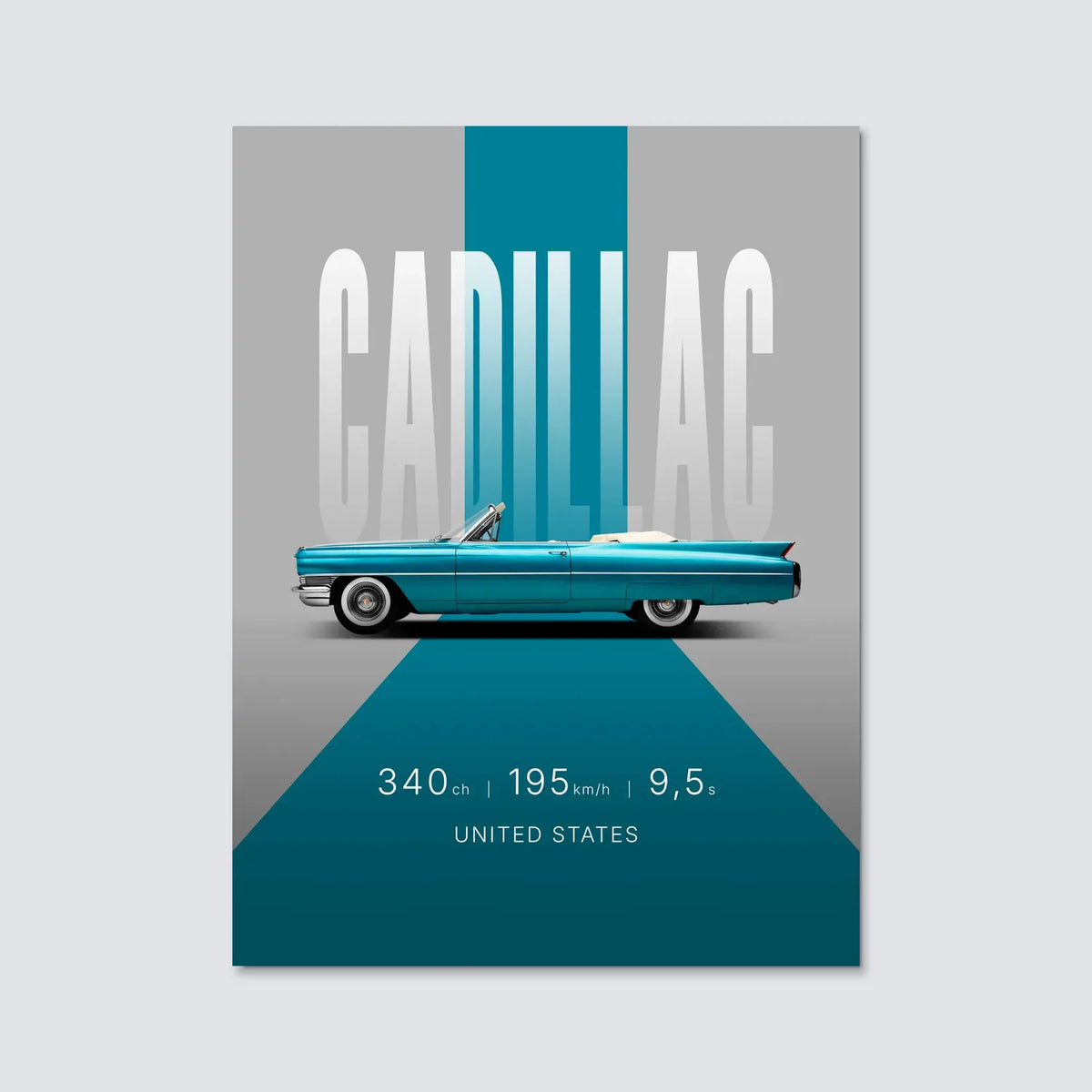 Tableau Cadillac Eldorado — Studio | en Métal Format A3