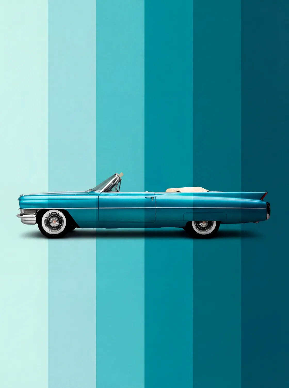 Tableau Cadillac Eldorado — Dégradé | en Métal Format A3