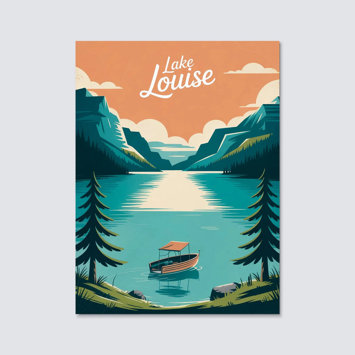 Tableau Lake Louise Canada - Illustration | en Métal Format A3