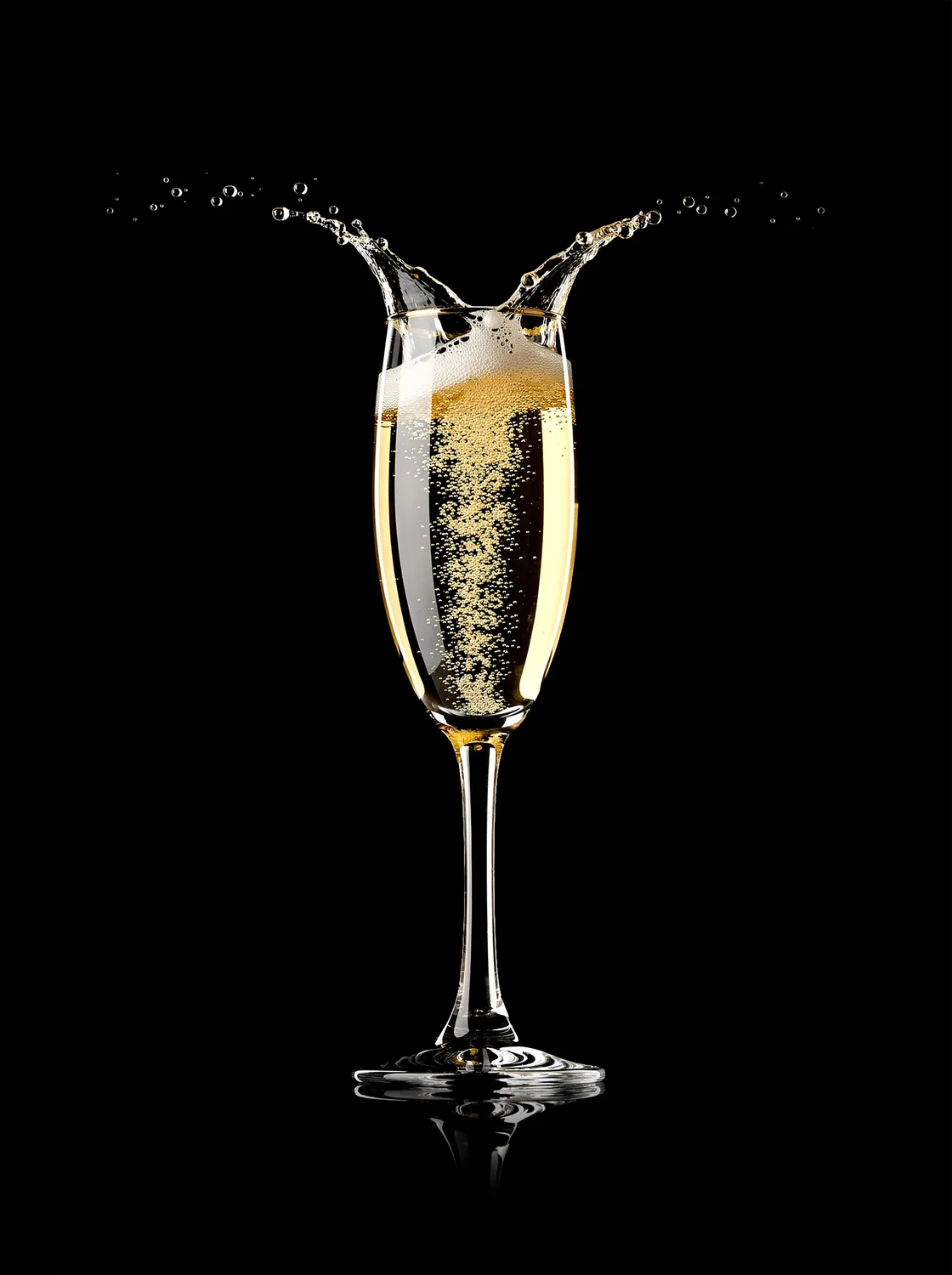 Tableau Flûte à Champagne | en Métal Format A3